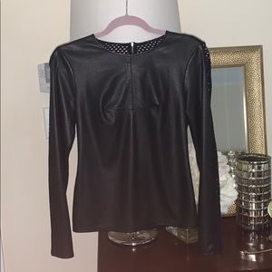 BCBG MaxAzria Faux Leather Top